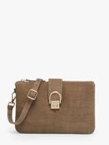 Sac Bandoulire Equestre Croco Cuir Etrier Beige equestre croco EECQ0143